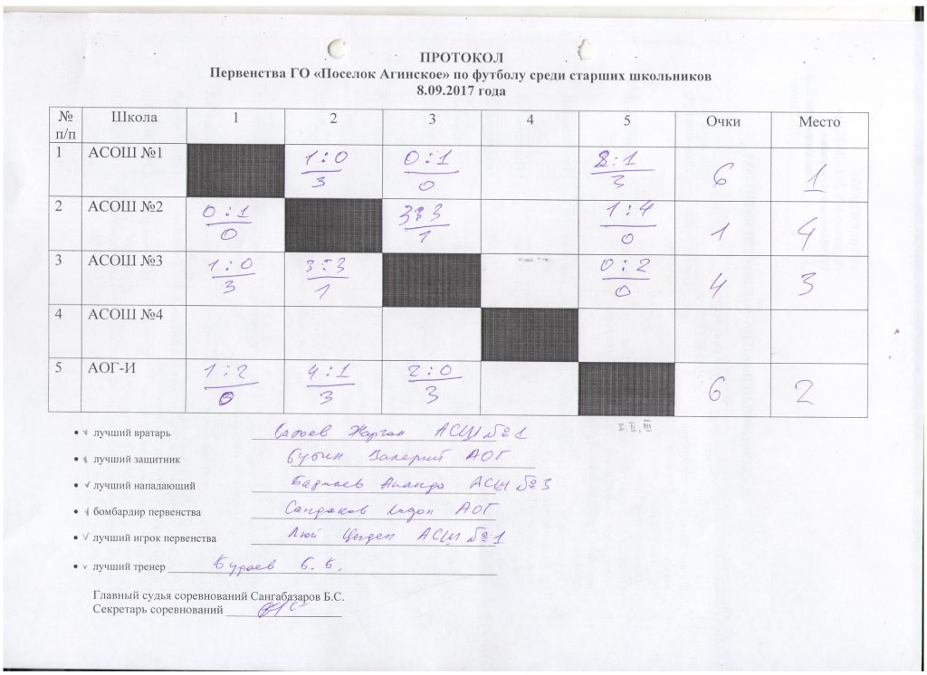 Образец протокола по мини футболу образец